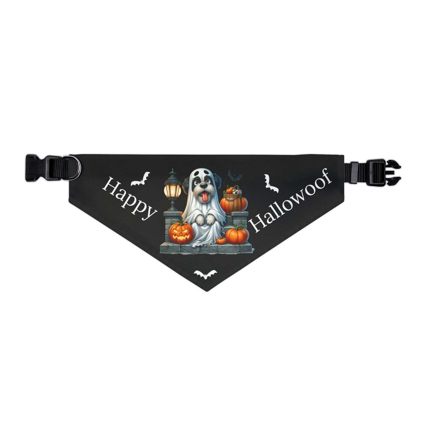 Happy "Hallowoof" - EXTRA LARGE Pet Bandana Collar BLACK 06