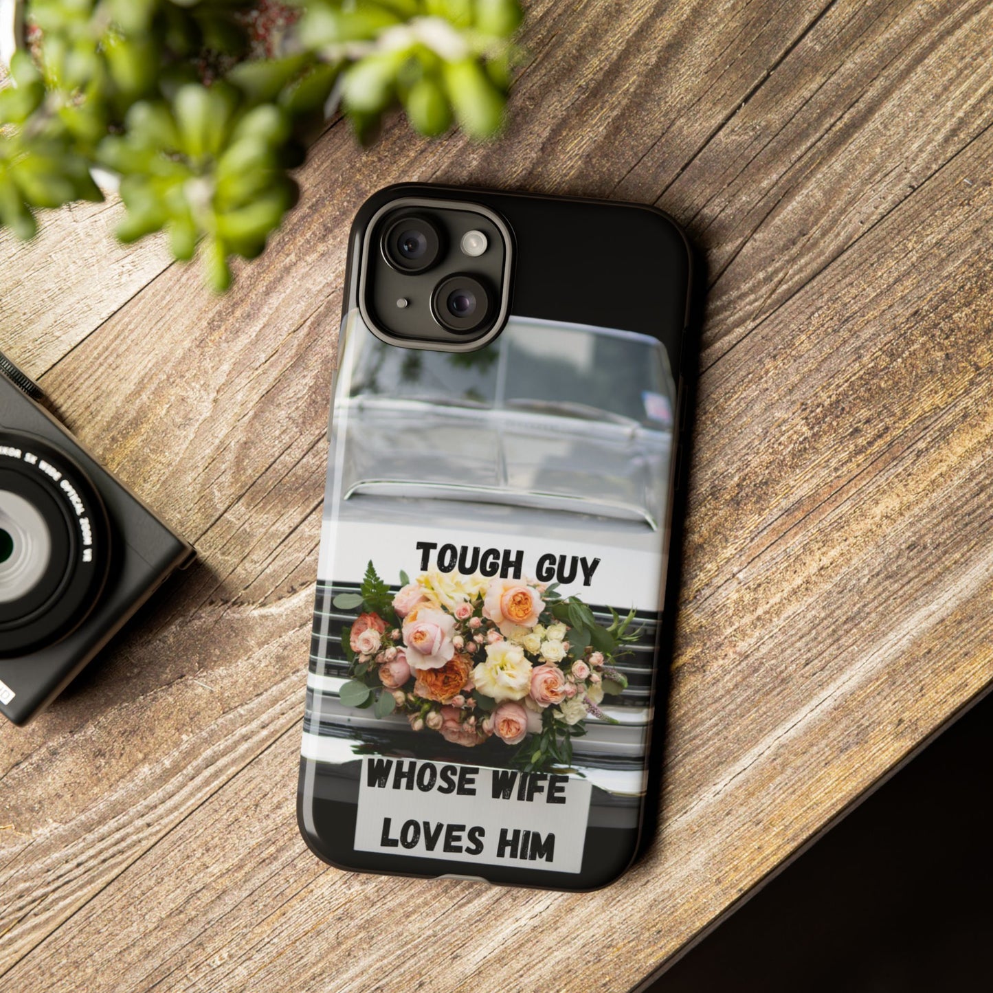 Phone Case iPhone 16/15/14 - Tough Guy Whose Wife Loves Him Tough Case