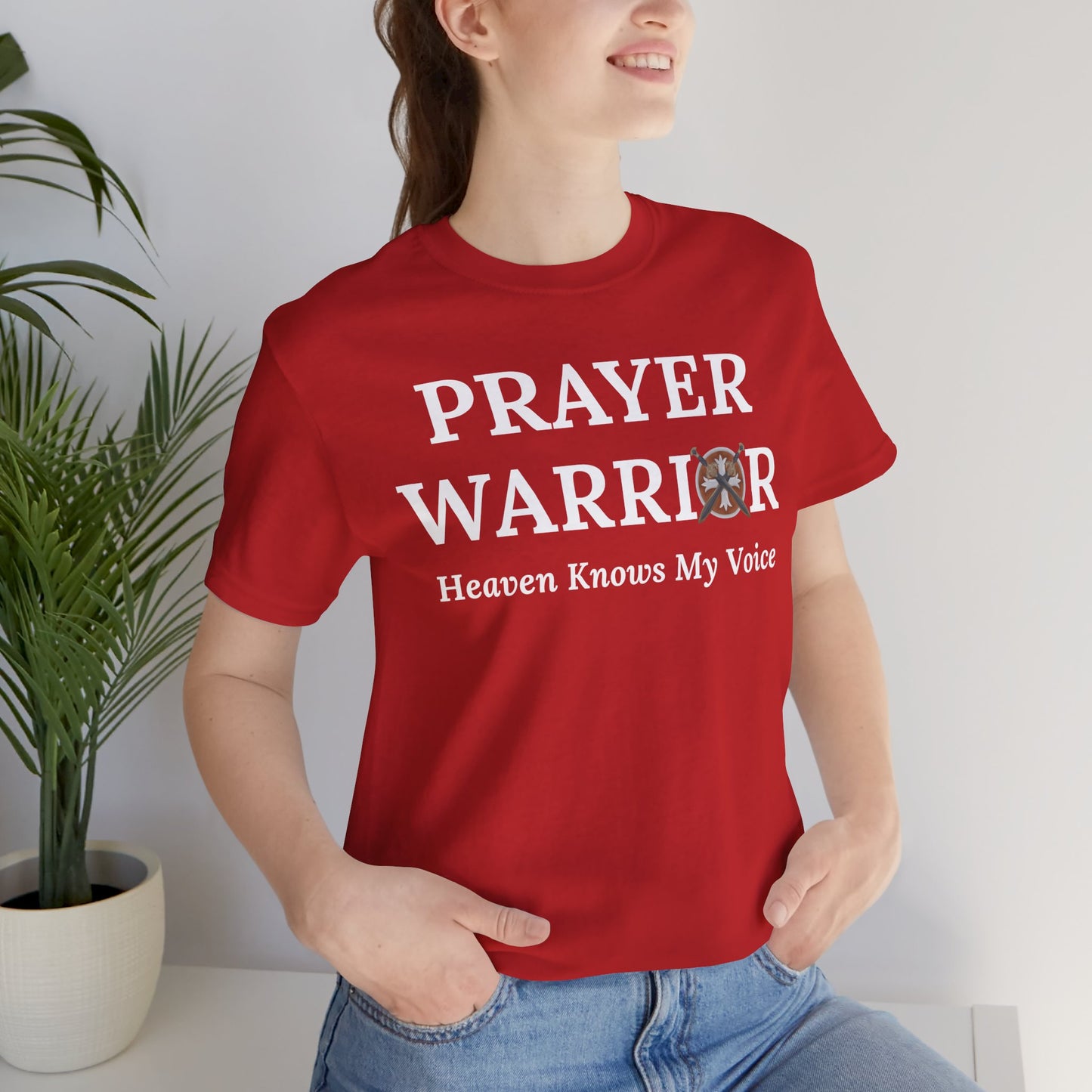 Prayer Warrior (Sword & Shield) – Heaven Knows My Voice Faith-Based Inspirational T-Shirt