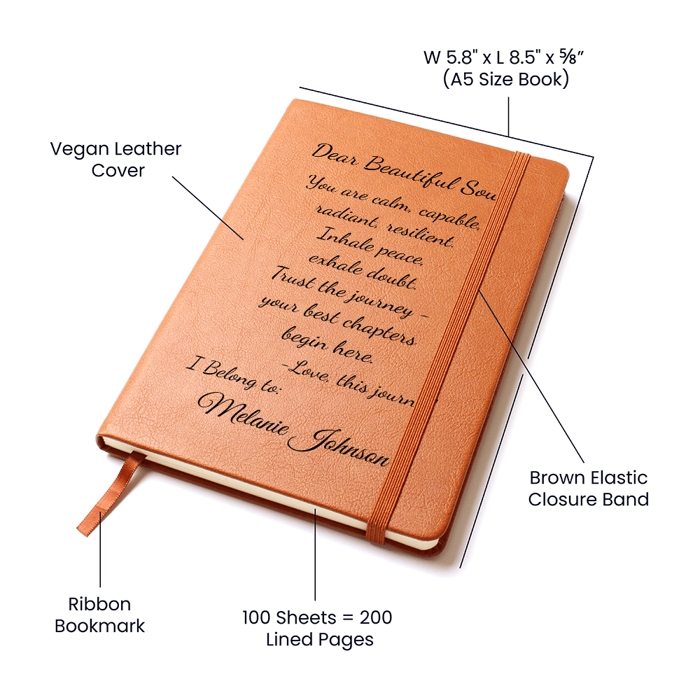 PERSONALIZED Dear Beautiful Soul - Graphic Leather Journal