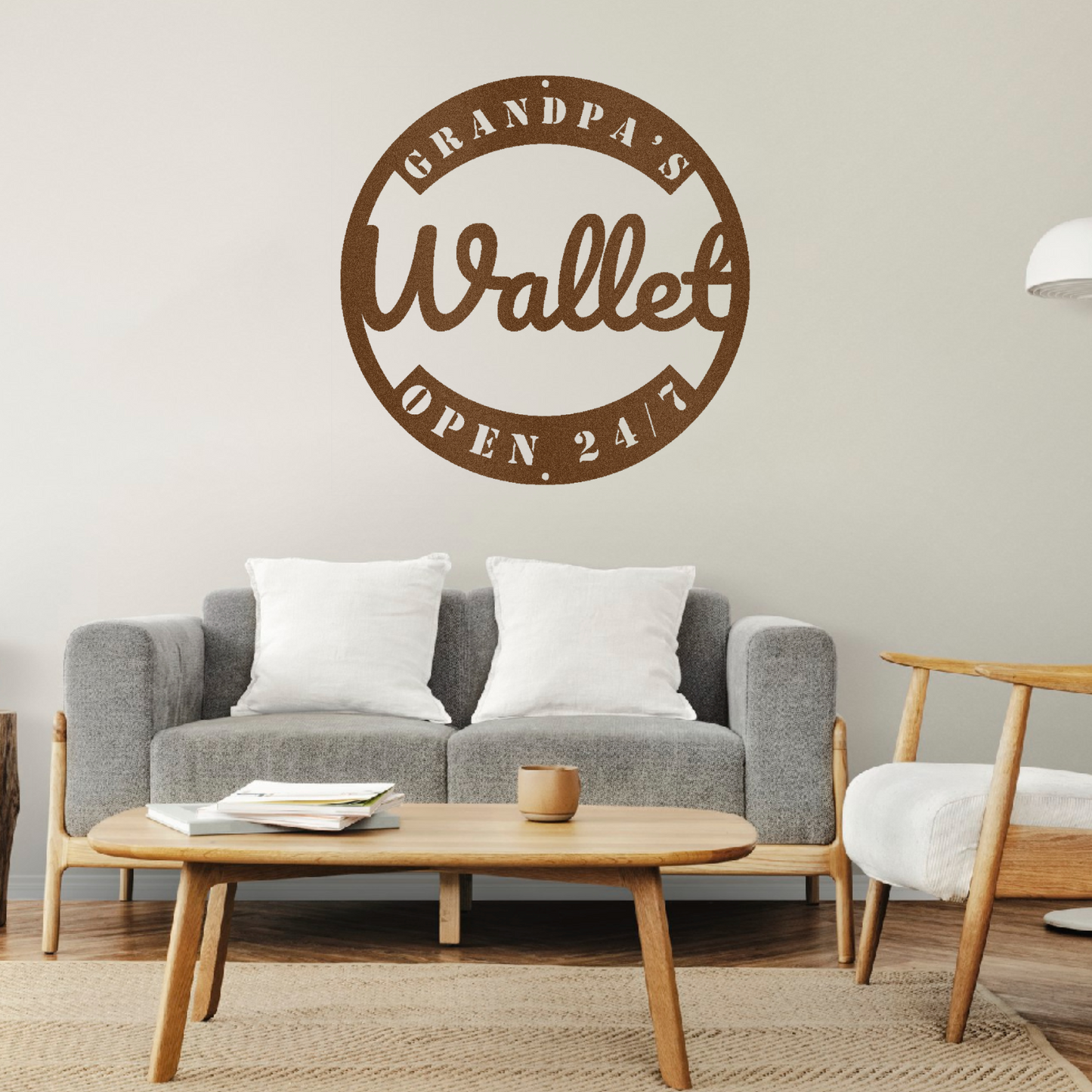Grandpa's Wallet Open 24/7 - Steel Wall Decor