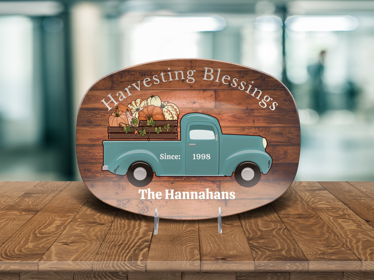 Harvesting Blessings Personalized Thanksgiving Platter 10in x 14in