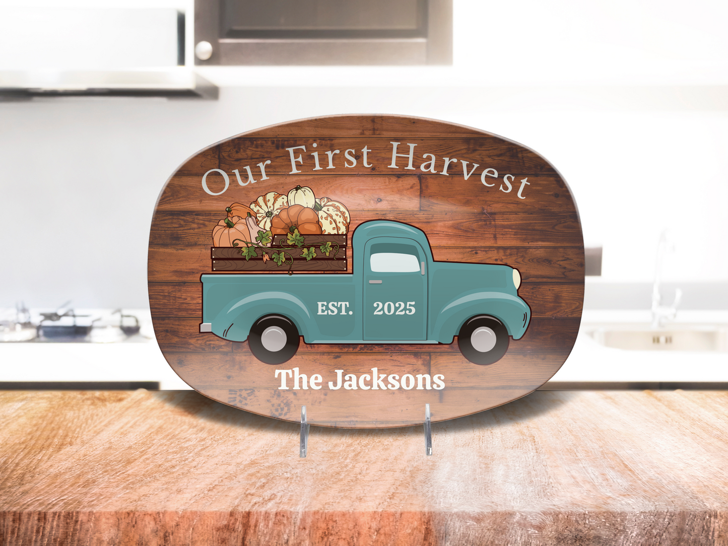 Harvesting Blessings Personalized Thanksgiving Platter 10in x 14in