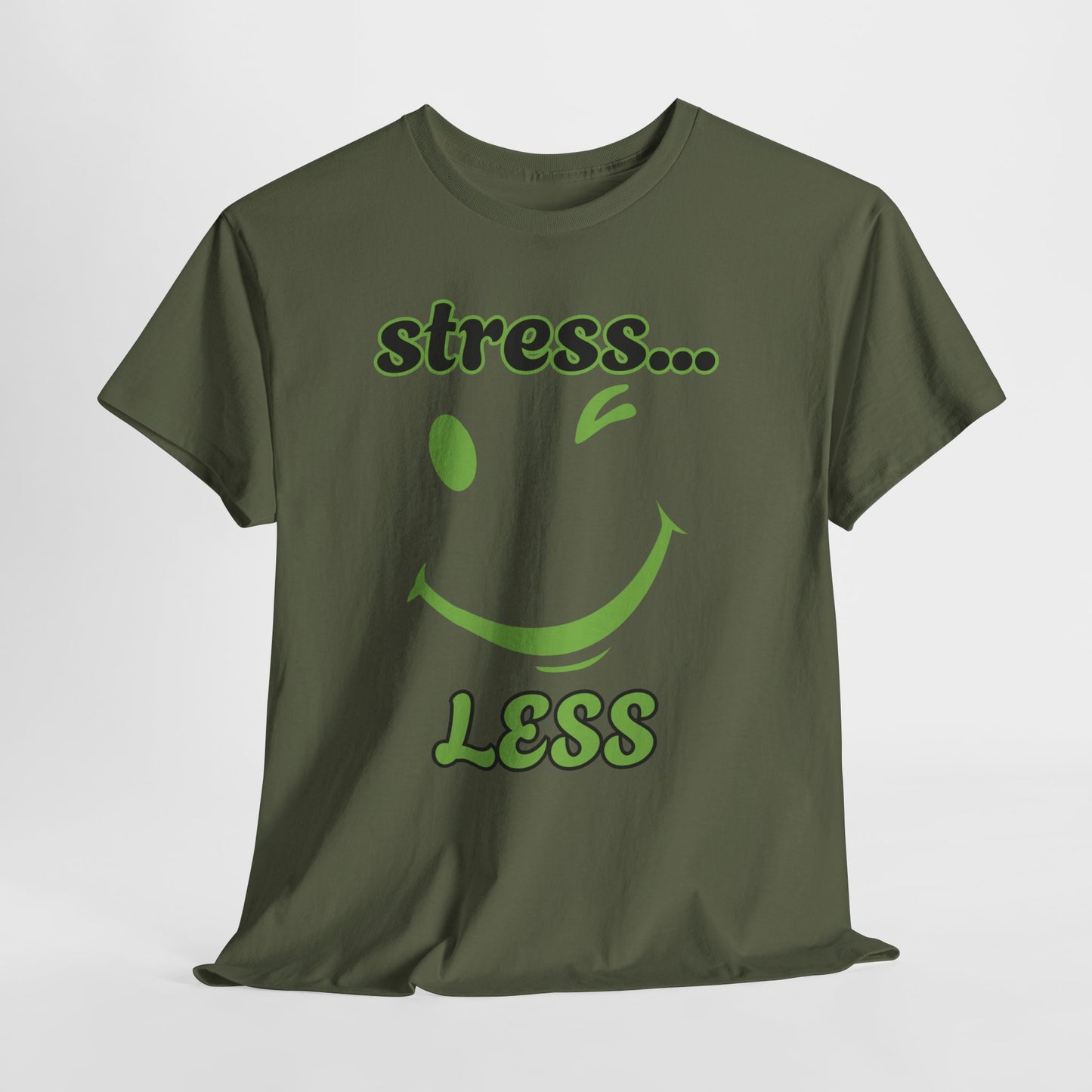 Graphic Tee - Winking Smiley Face 'Stress Less' Design