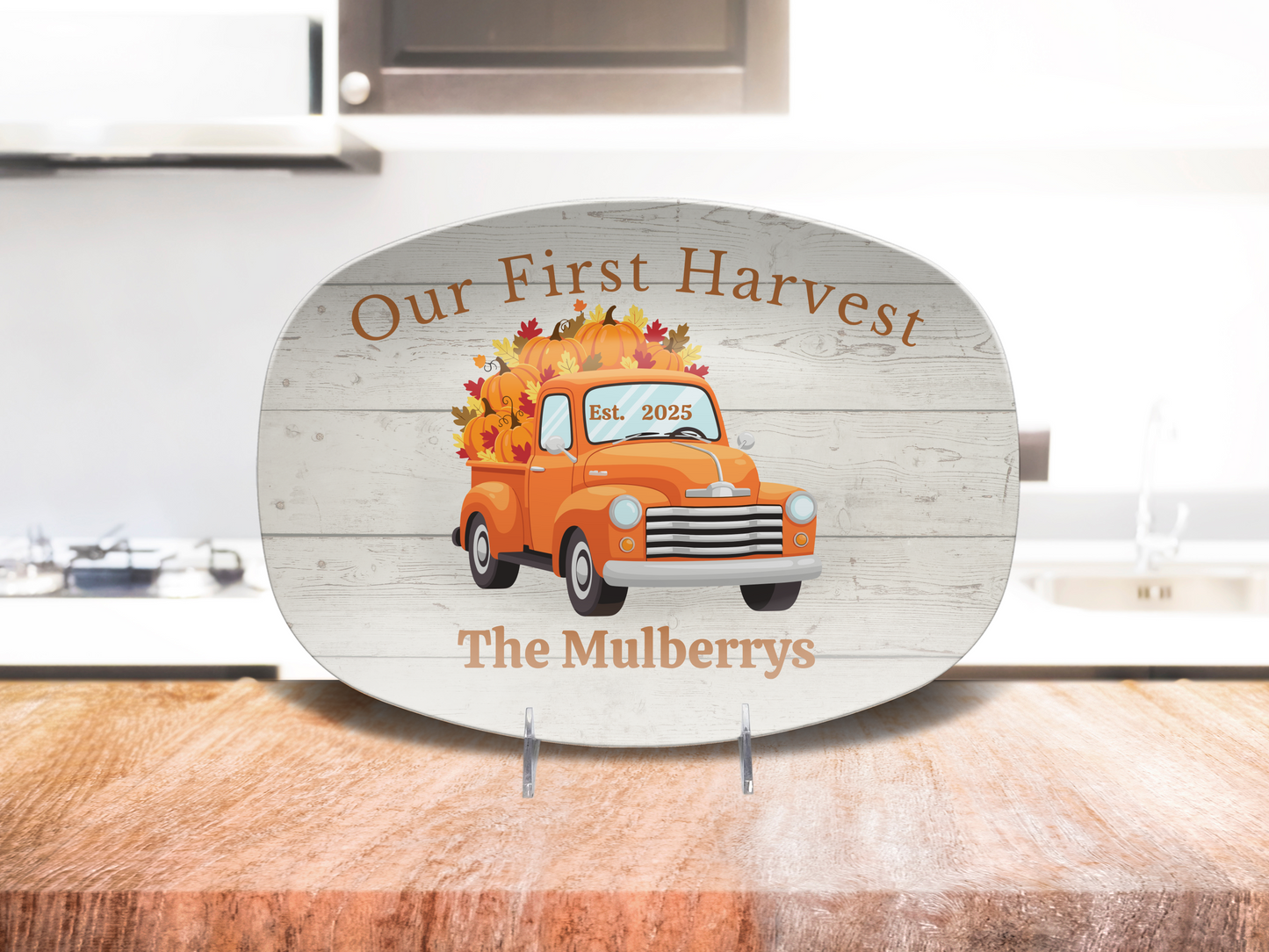 Harvesting Blessings Personalized Thanksgiving Platter 10in x 14in