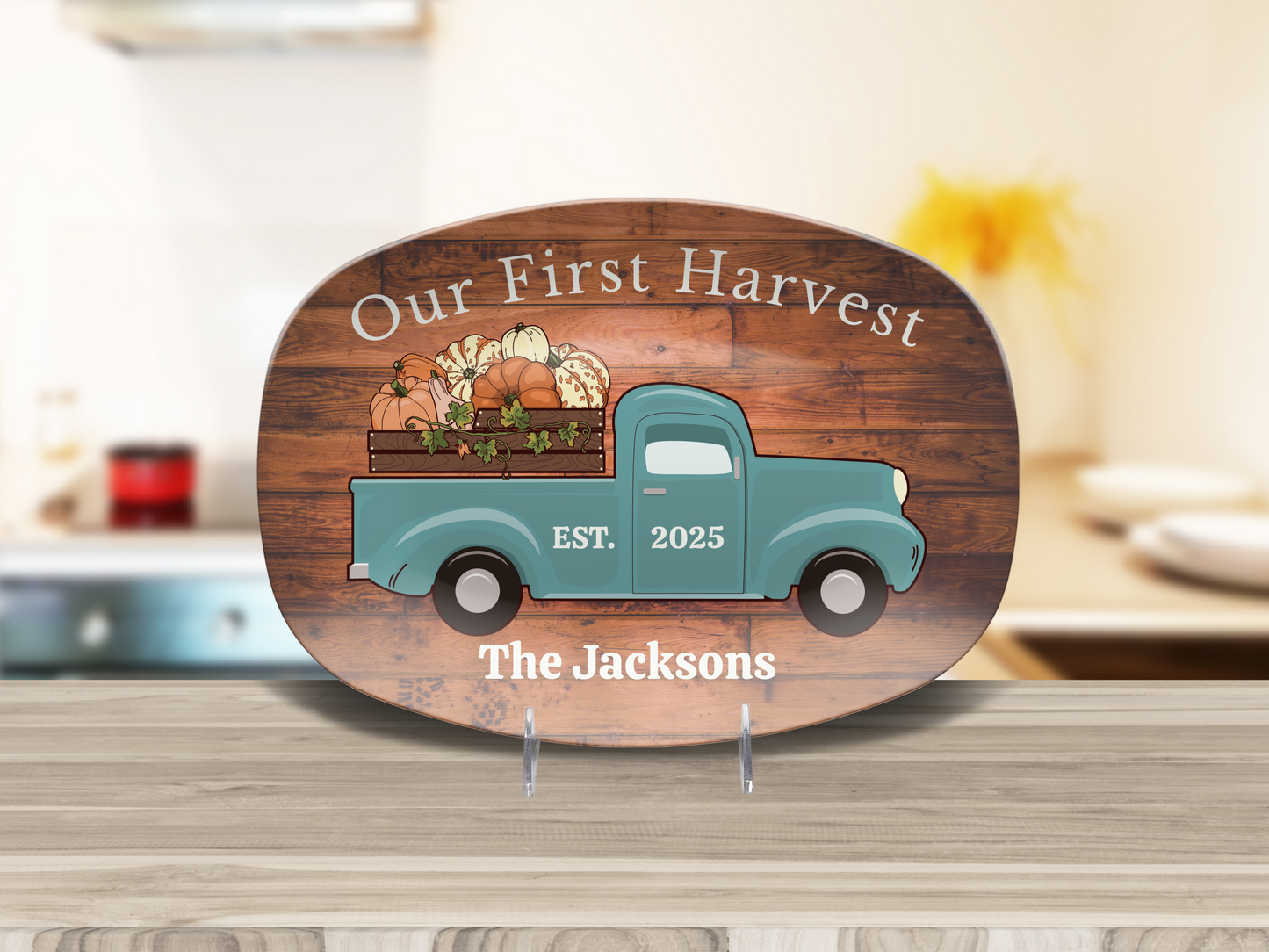 Harvesting Blessings Personalized Thanksgiving Platter 10in x 14in