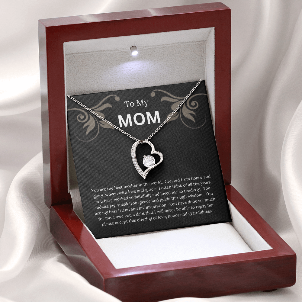 To My MOM Forever Love Necklace with Message Card