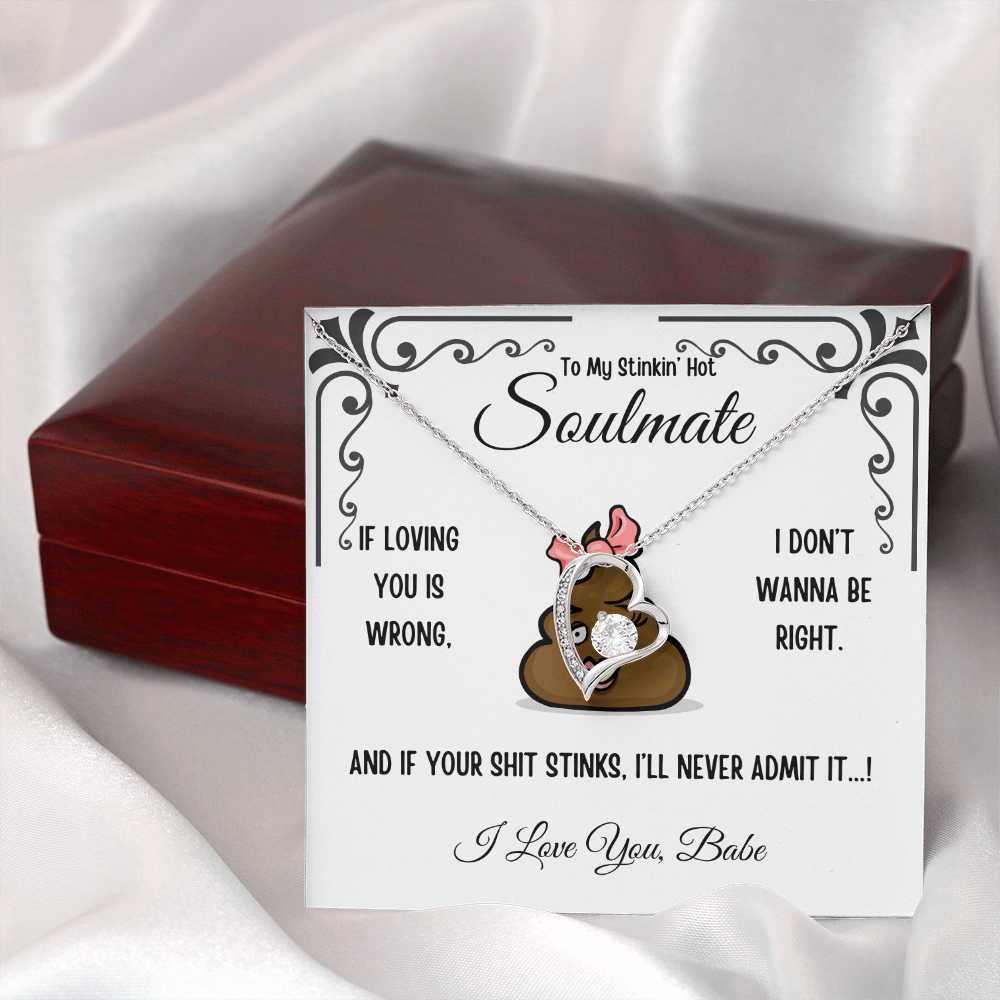 To My Stinkin' Hot Soulmate Gift – Forever Love Heart Necklace in Luxury or Two-Toned Box