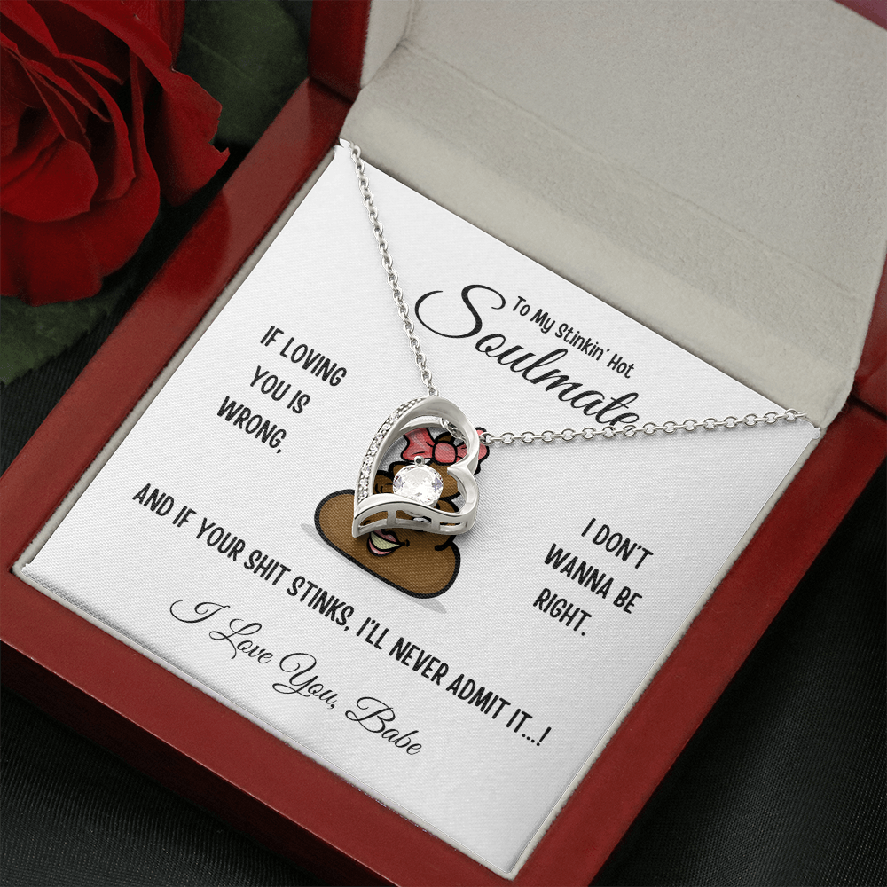 To My Stinkin’ Hot Soulmate – Forever Love Heart Necklace in Luxury or Two-Toned Gift Box