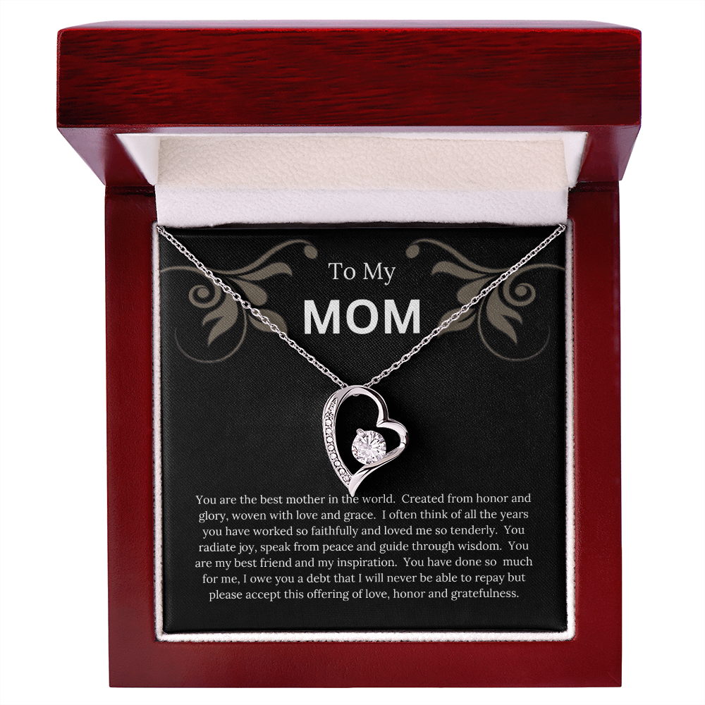 To My MOM Forever Love Necklace with Message Card