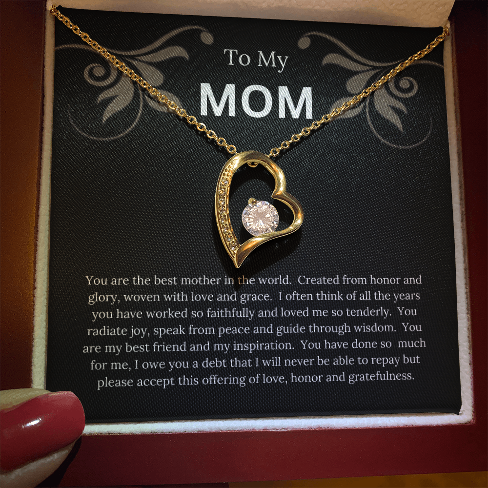 To My MOM Forever Love Necklace with Message Card