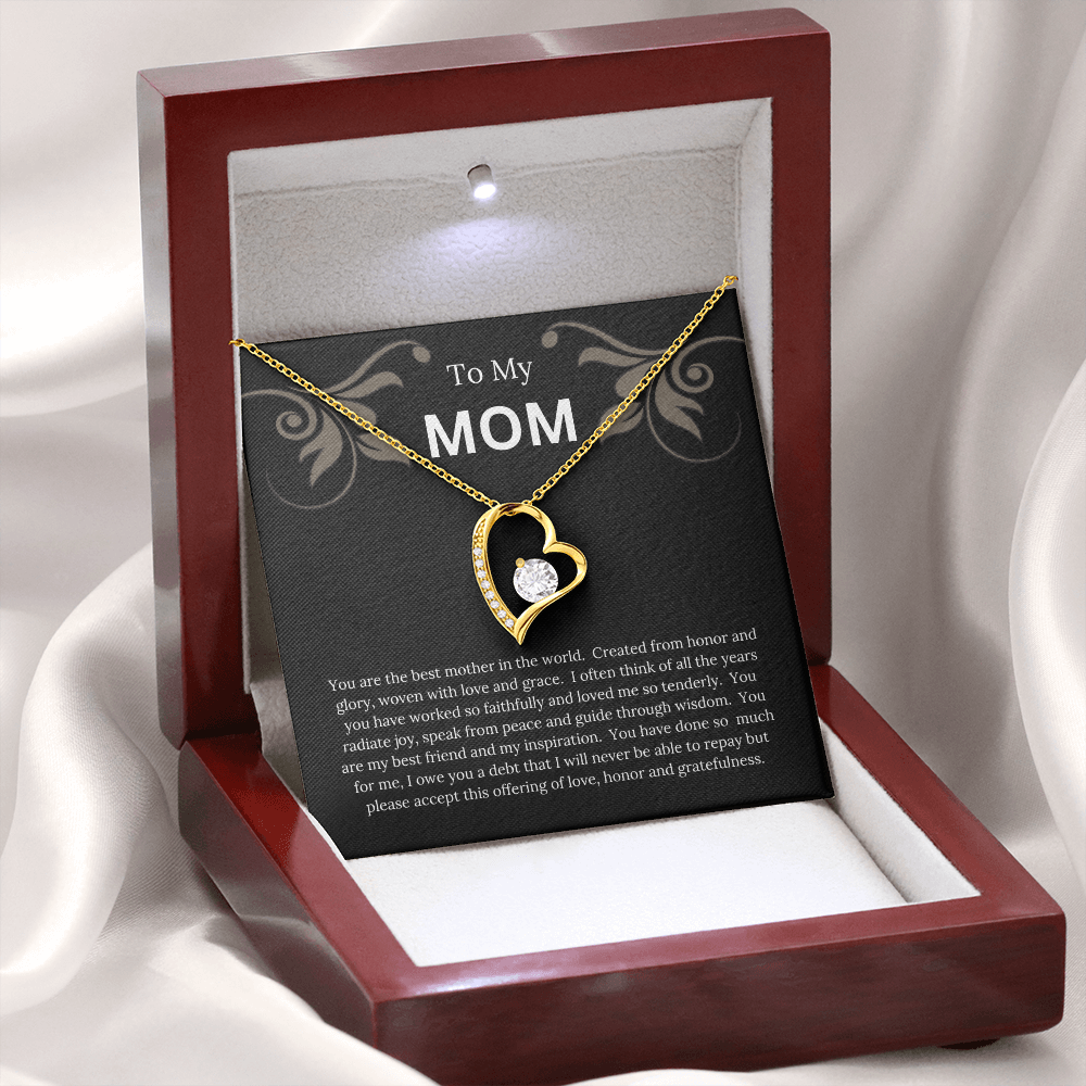 To My MOM Forever Love Necklace with Message Card