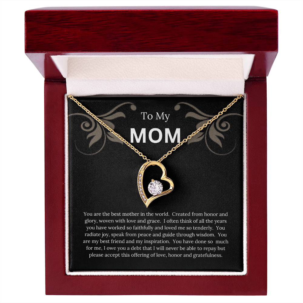 To My MOM Forever Love Necklace with Message Card