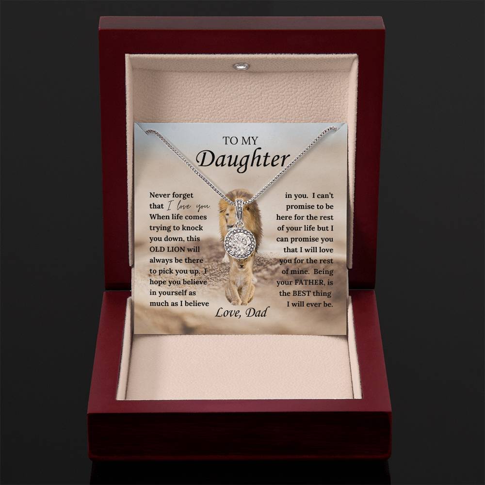 Gift for Daughter from Dad - Eternal Hope Necklace with "This Old Lion" Message