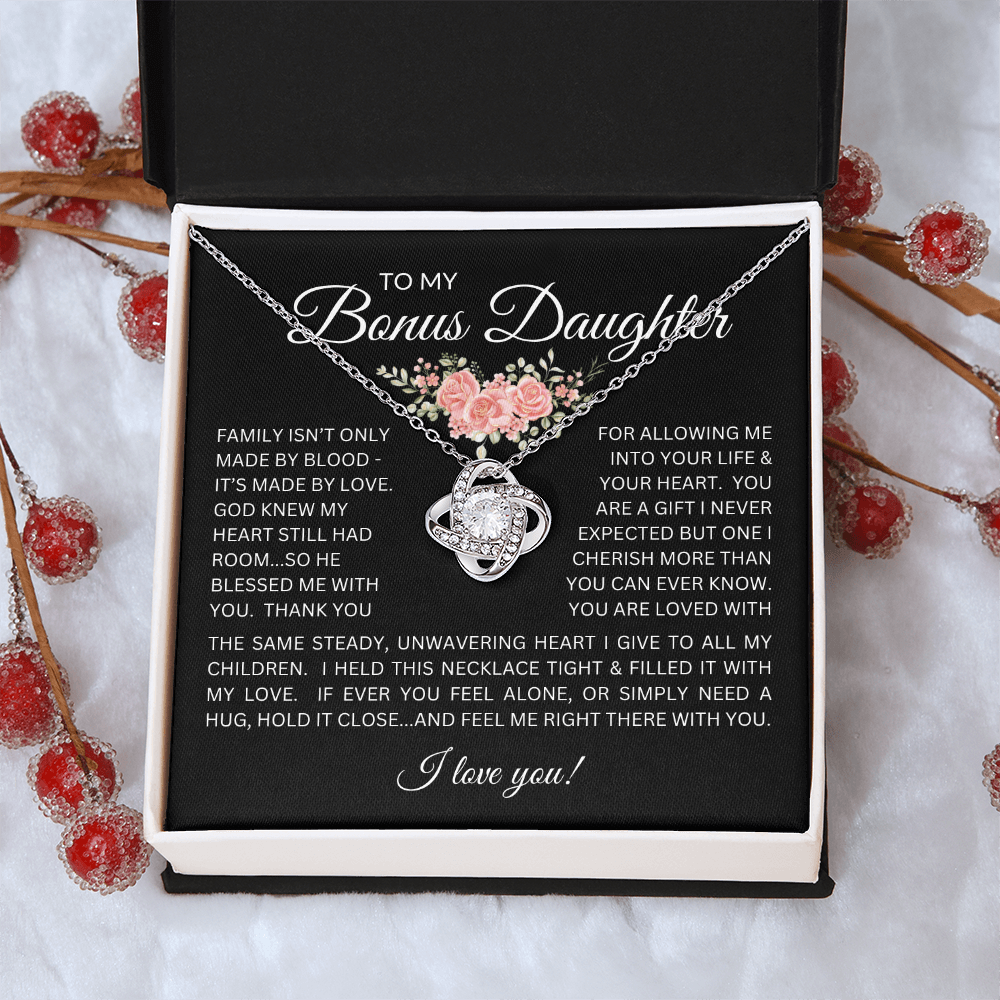 Blessed to Have You - Bonus Daughter Love Knot Necklace Stepdaughter / Bonus Daughter Gift from Bonus Dad