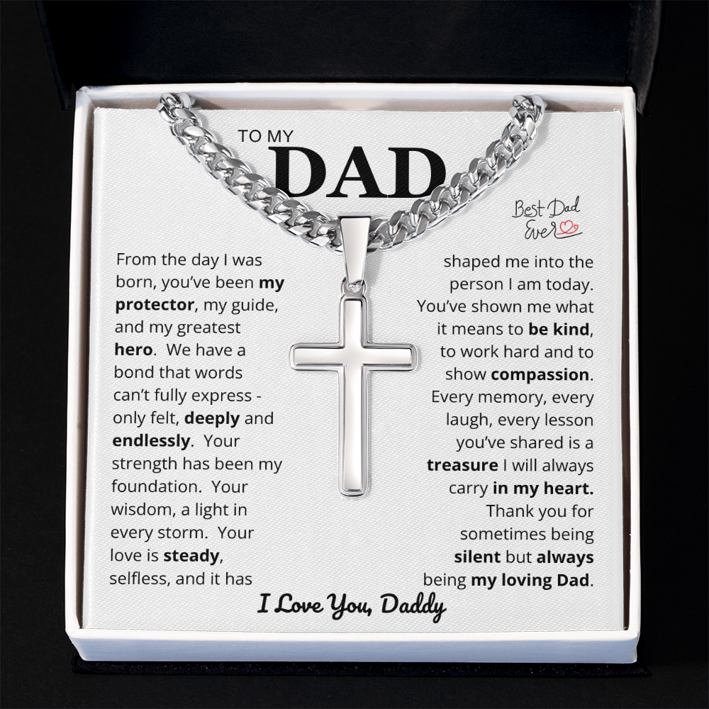 To My Dad - Cross Cuban Link Chain