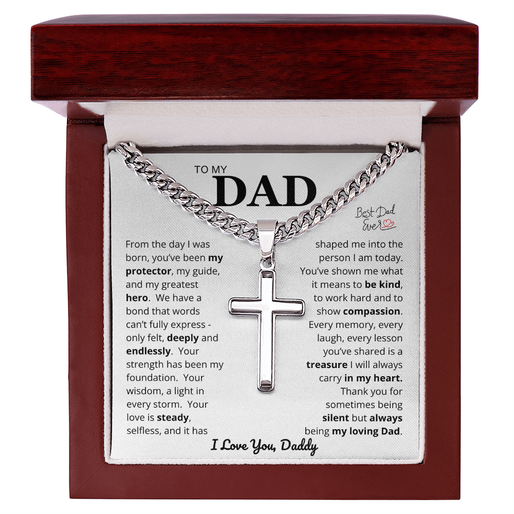 To My Dad - Cross Cuban Link Chain