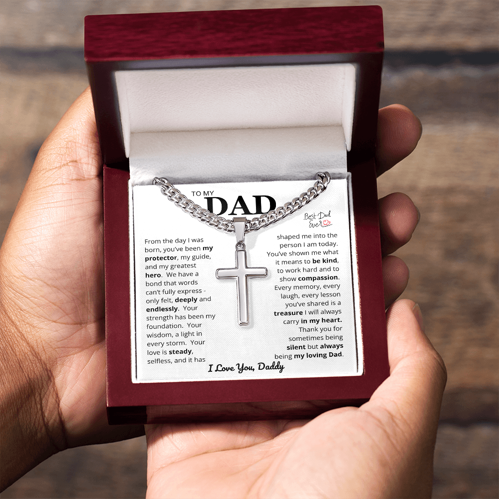 To My Dad - Cross Cuban Link Chain