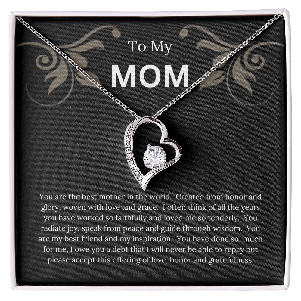 To My MOM Forever Love Necklace with Message Card