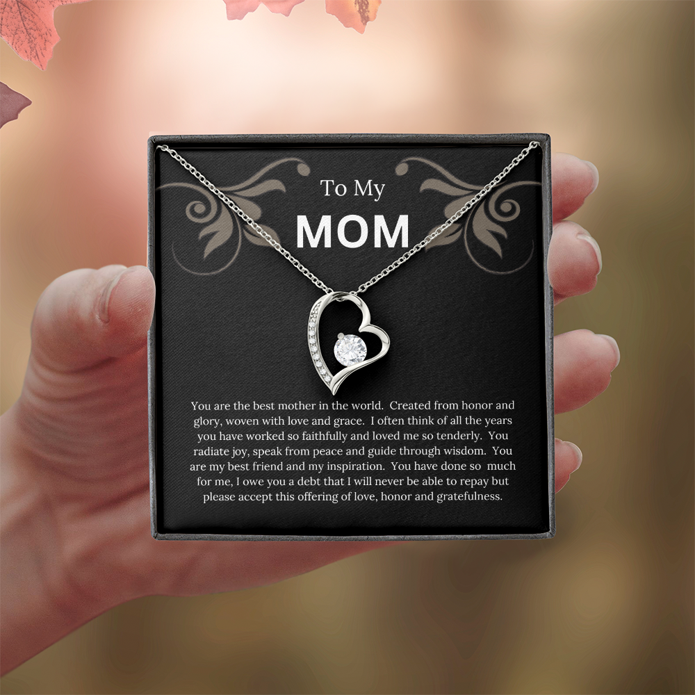 To My MOM Forever Love Necklace with Message Card