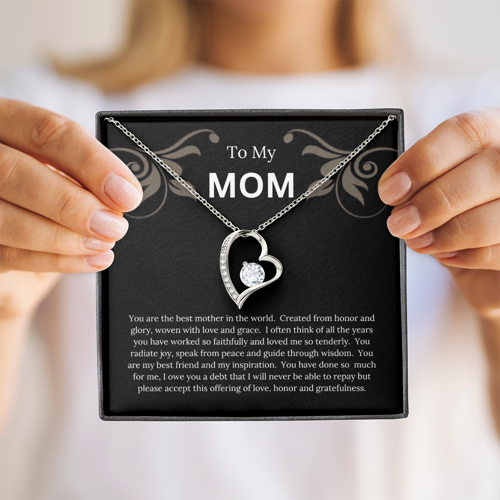 To My MOM Forever Love Necklace with Message Card