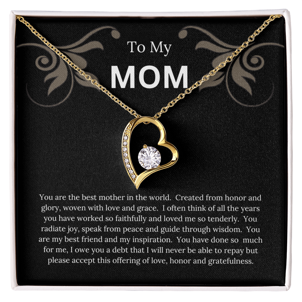 To My MOM Forever Love Necklace with Message Card