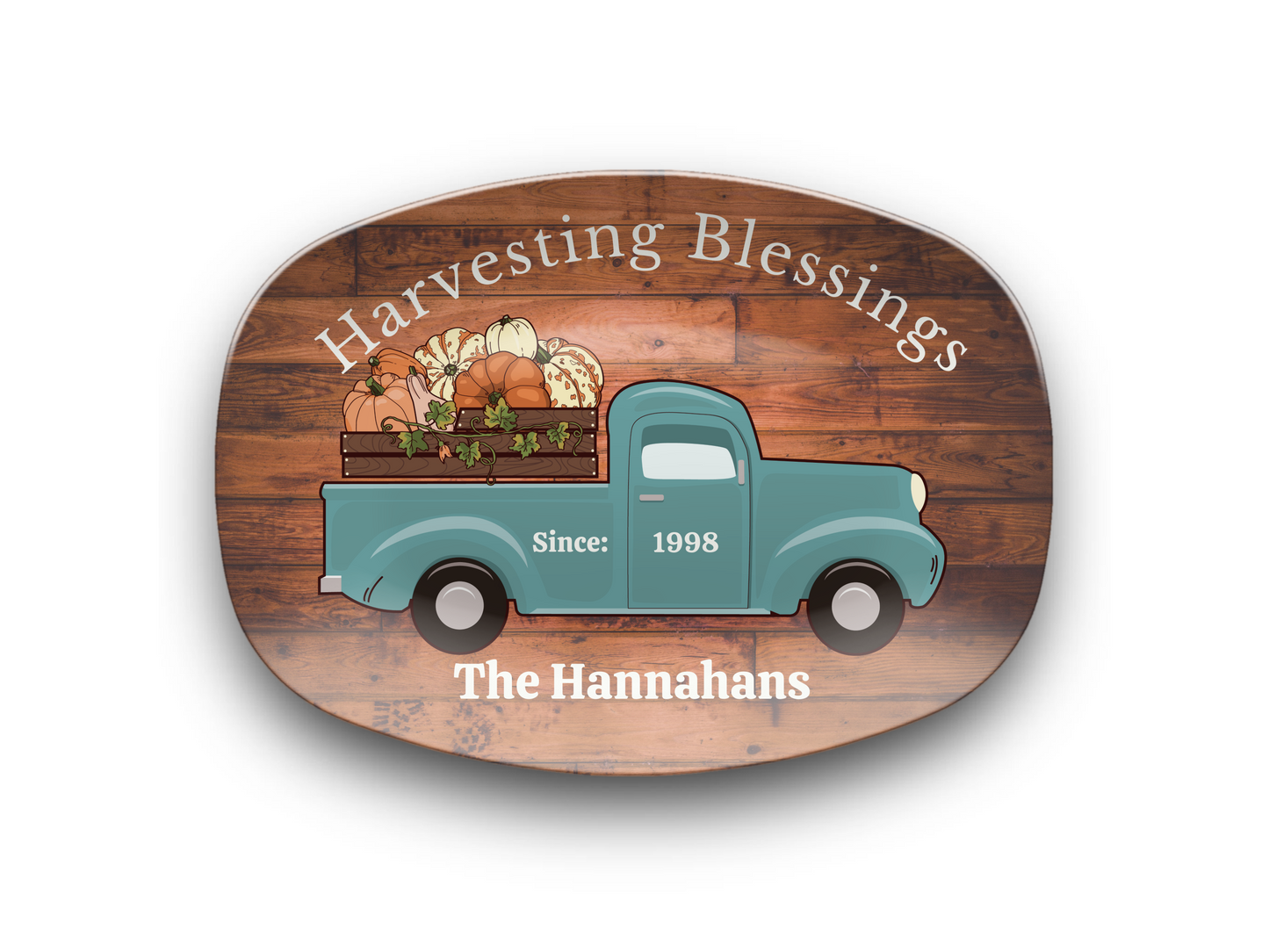 Harvesting Blessings Personalized Thanksgiving Platter 10in x 14in