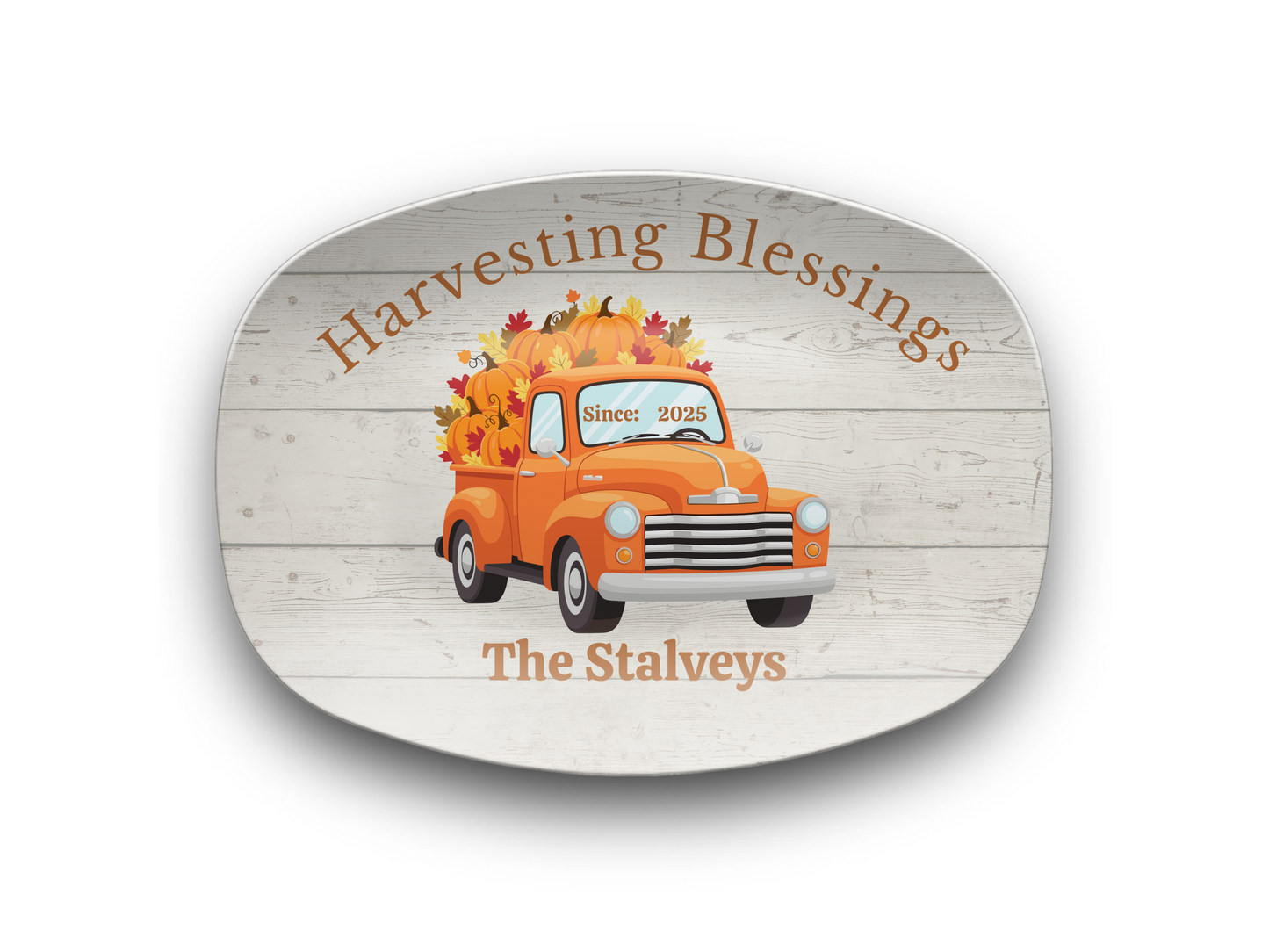 Harvesting Blessings Personalized Thanksgiving Platter 10in x 14in