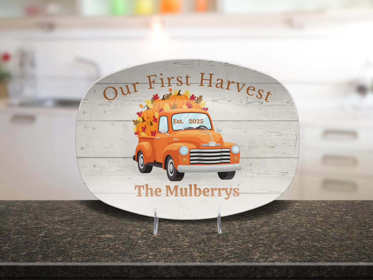 Harvesting Blessings Personalized Thanksgiving Platter 10in x 14in