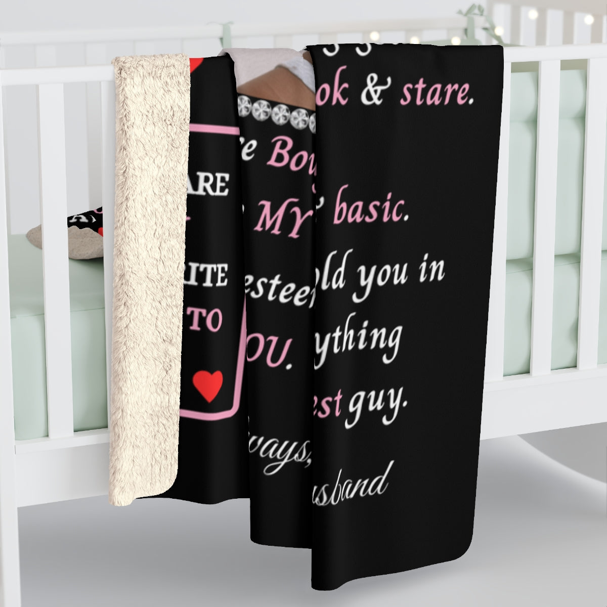 Beautiful Boujee Wife Blanket - PERSONALIZED Sherpa Fleece 60" X 80"