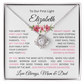 To Our Daughter(s) — Beautiful Love Knot Necklace & PERSONALIZED Heartwarming Message from Mom & Dad (Only, First-Born, Second, Third, Fourth, Fifth, or Twins)