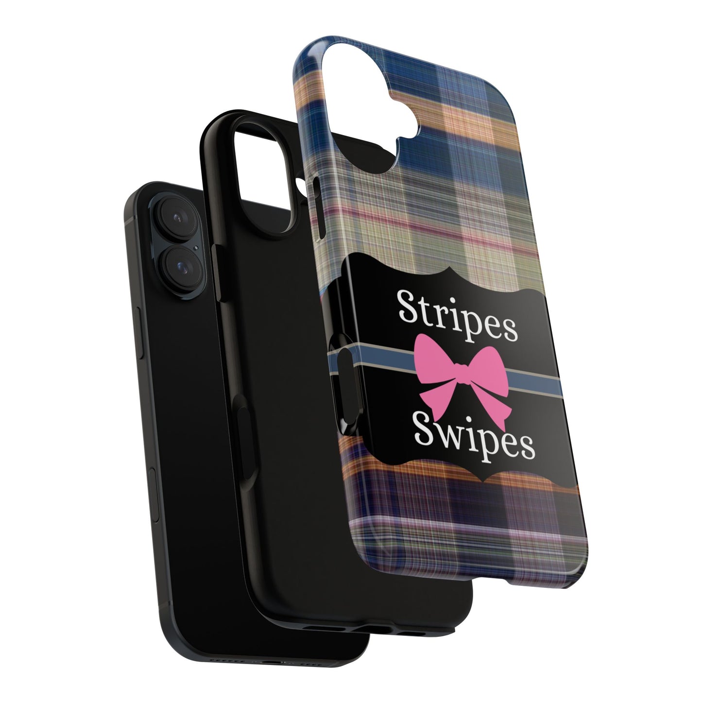 Phone Case iPhone 16/15/14 -Stripes & Swipes Tough Case