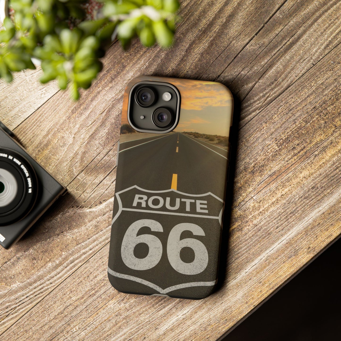 Phone Case iPhone 16/15/14 - Vintage Route 66 Tough Case