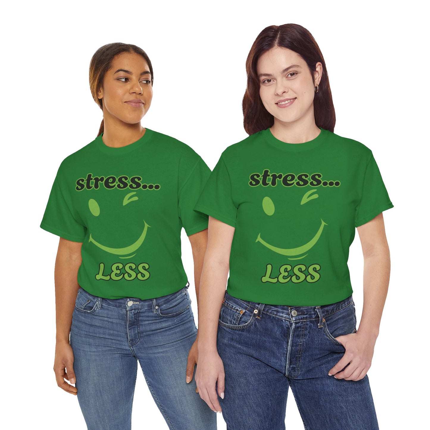 Graphic Tee - Winking Smiley Face 'Stress Less' Design