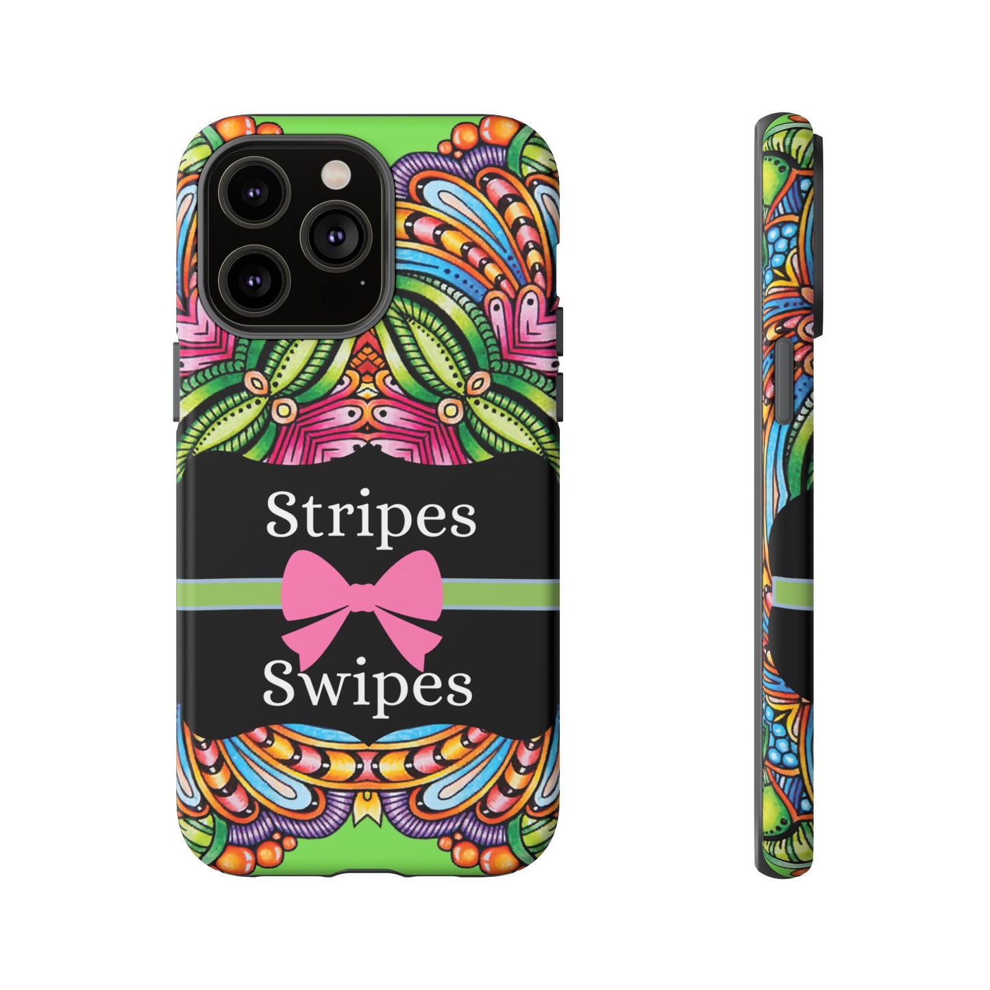 Phone Case iPhone 16/15/14 - Flower Child Stripes & Swipes Tough Case