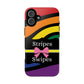 Phone Case iPhone 16/15/14 - Wavy Vivid Stripes & Swipes Tough Case