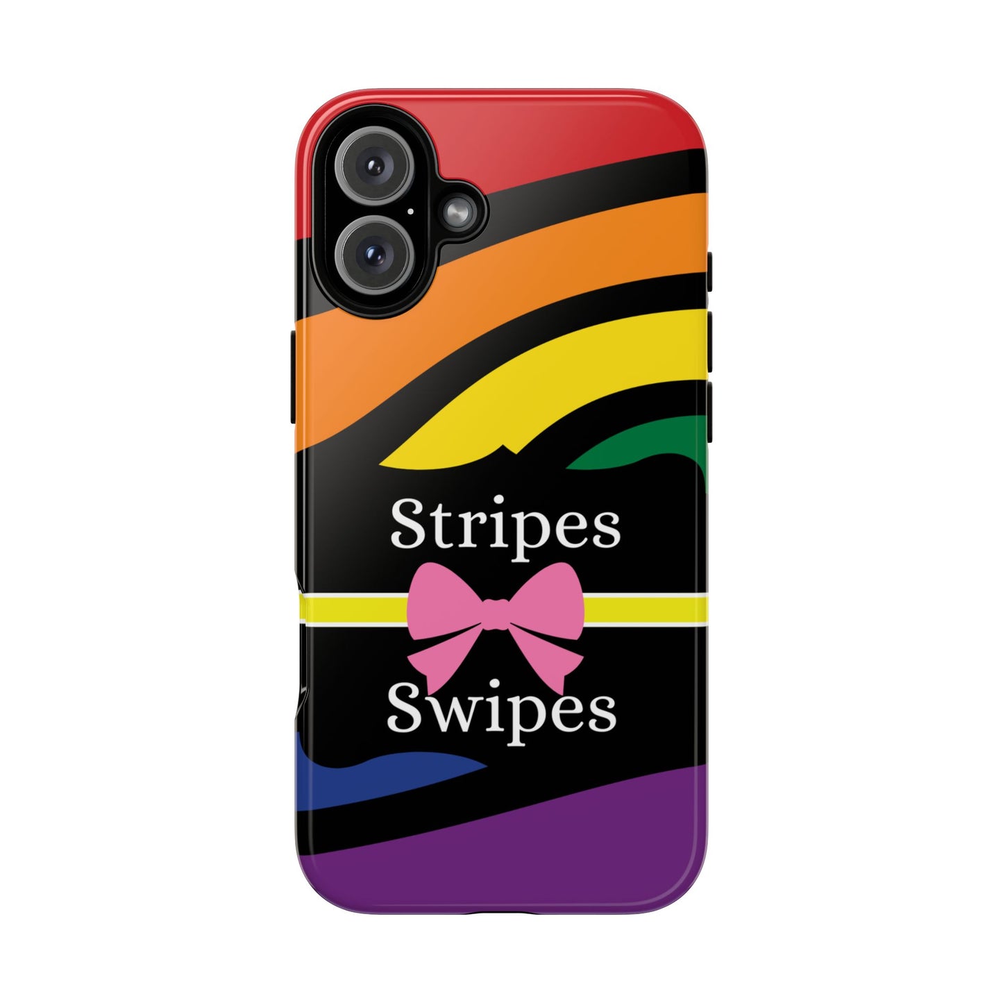 Phone Case iPhone 16/15/14 - Wavy Vivid Stripes & Swipes Tough Case