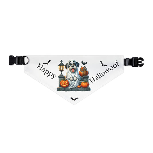 Happy "Hallowoof" - EXTRA LARGE Pet Bandana Collar WHITE 06