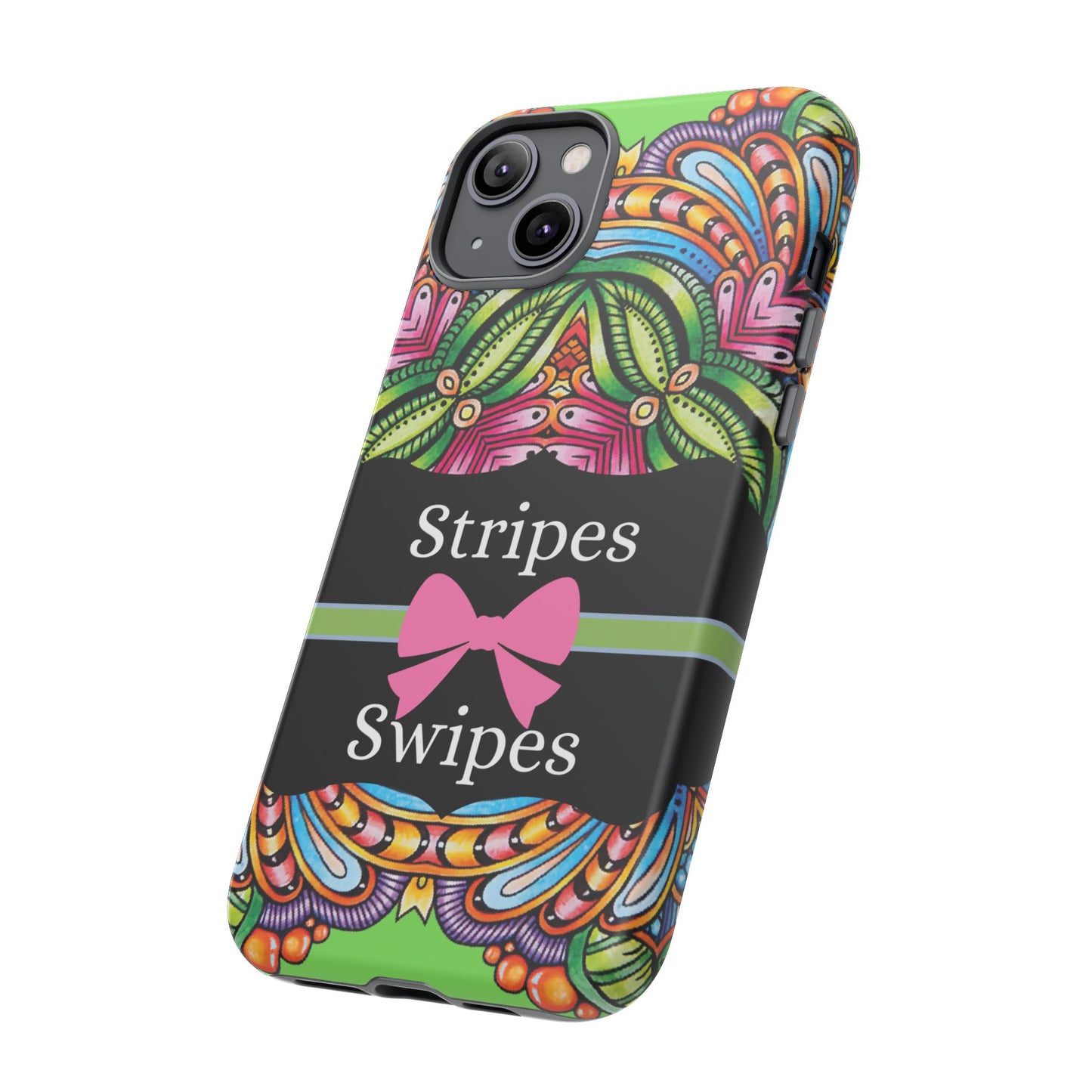 Phone Case iPhone 16/15/14 - Flower Child Stripes & Swipes Tough Case