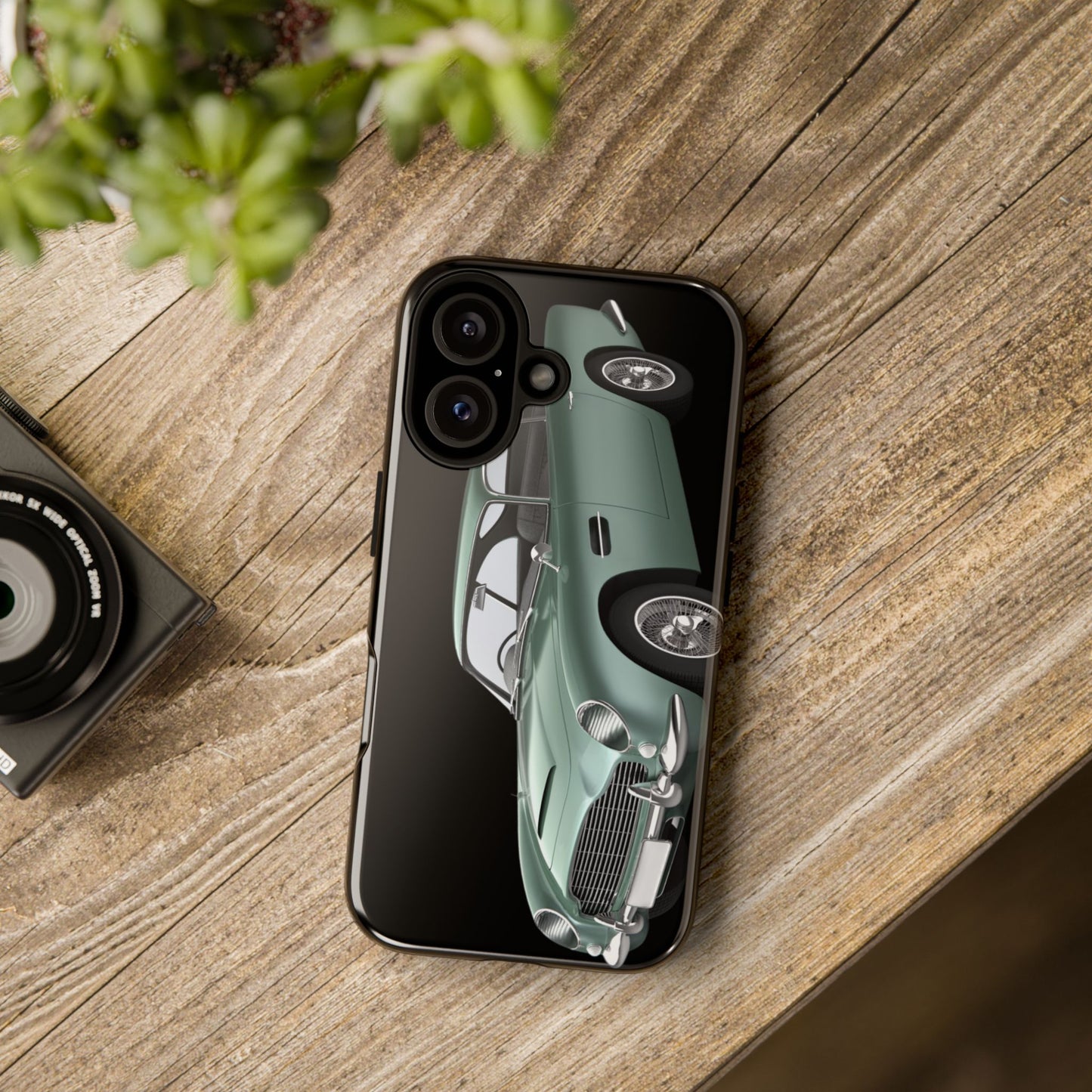 Phone Case iPhone 16/15/14 - Vintage Green Car Tough Case