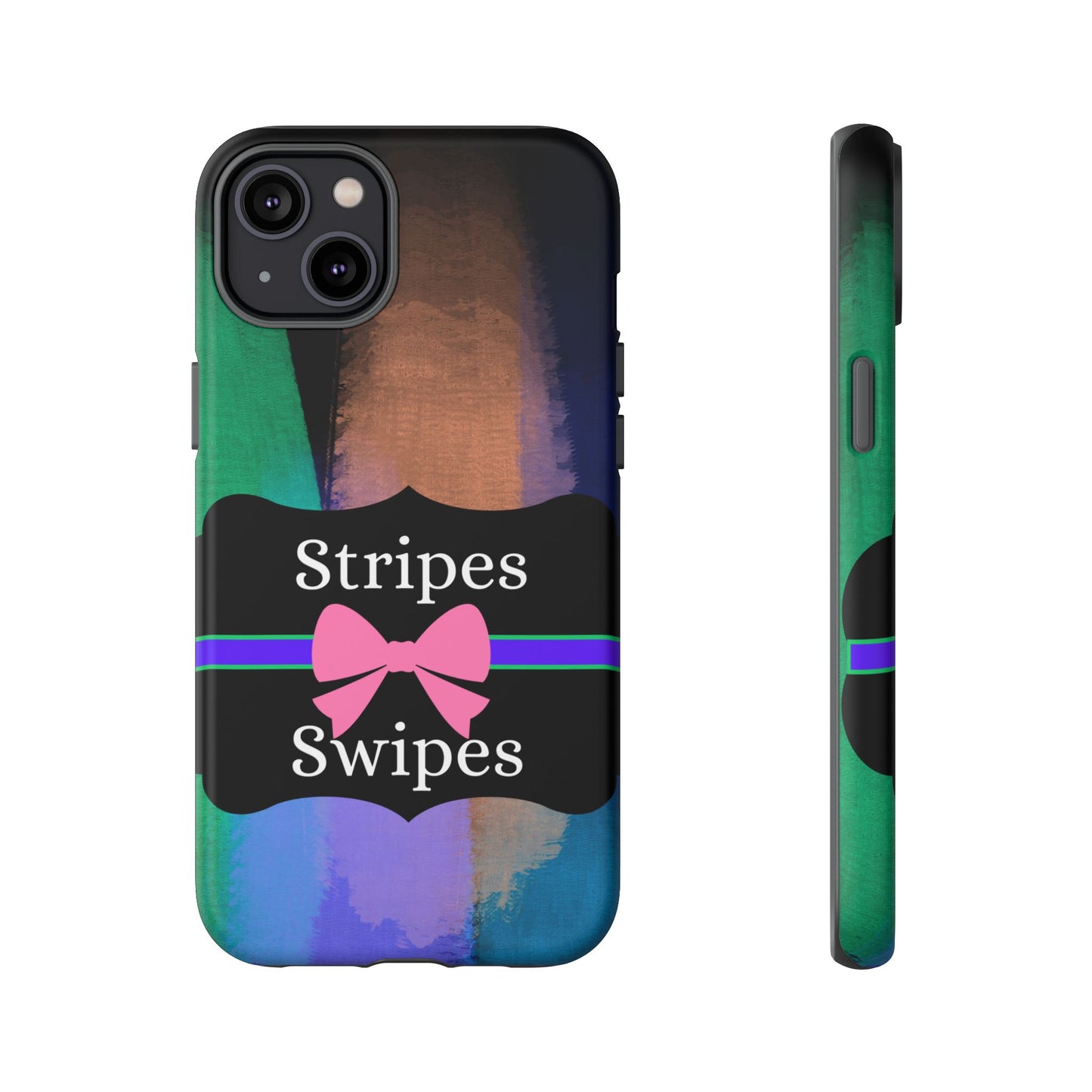 Phone Case iPhone 16/15/14 - Brushed Stripes & Swipes Tough Case