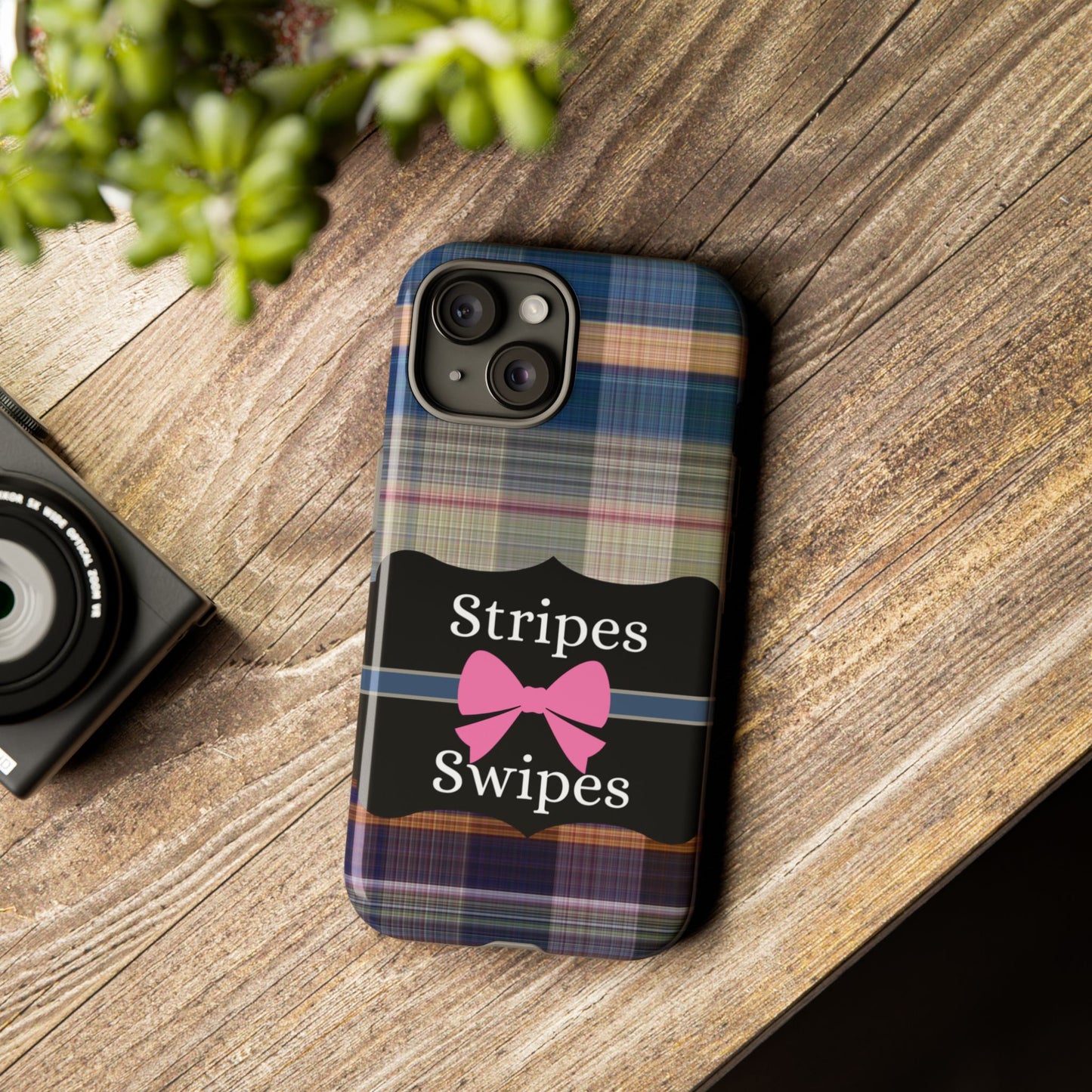 Phone Case iPhone 16/15/14 -Stripes & Swipes Tough Case