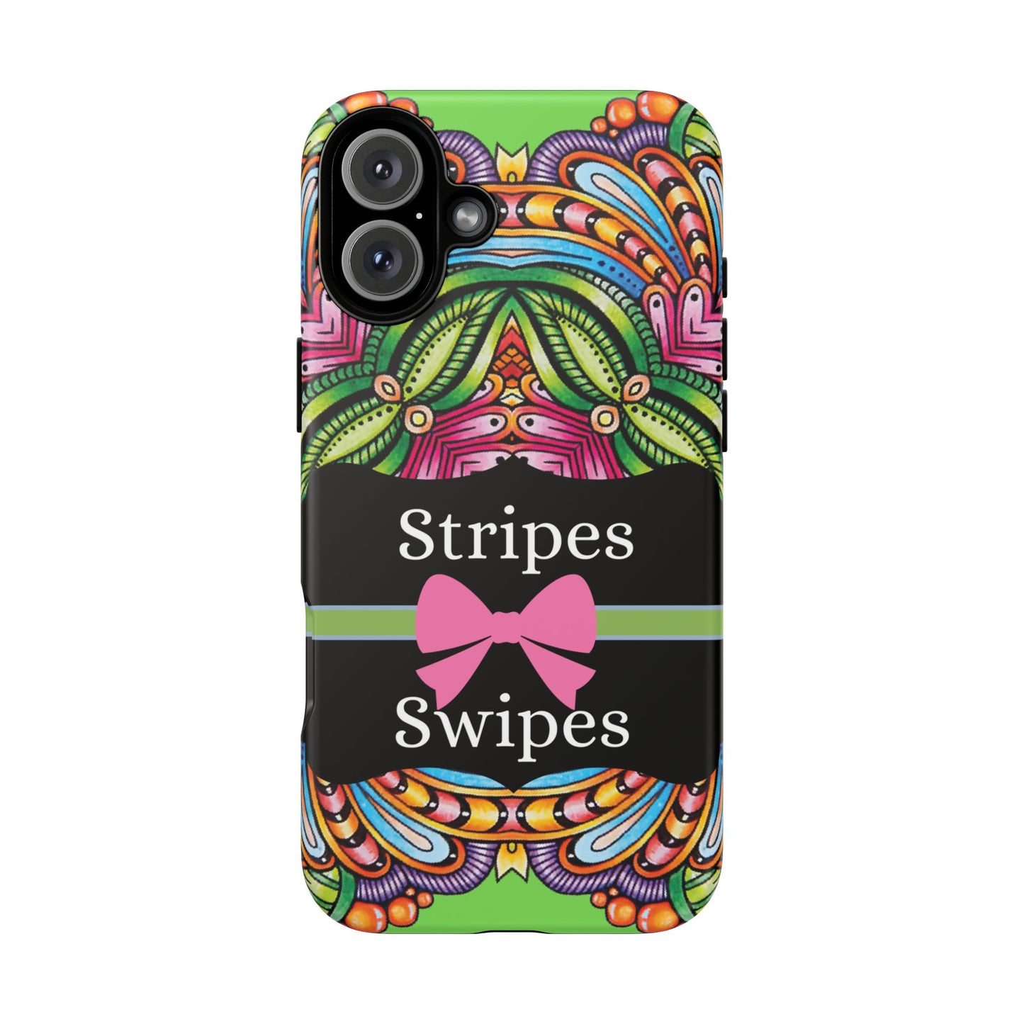 Phone Case iPhone 16/15/14 - Flower Child Stripes & Swipes Tough Case