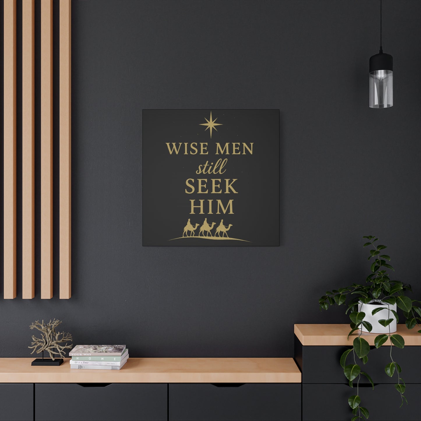 Canvas Wall Art - "Wise Men Still Seek Him" Gold Nativity Print