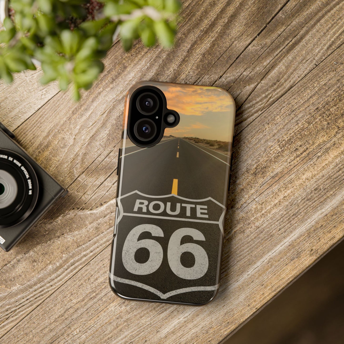 Phone Case iPhone 16/15/14 - Vintage Route 66 Tough Case