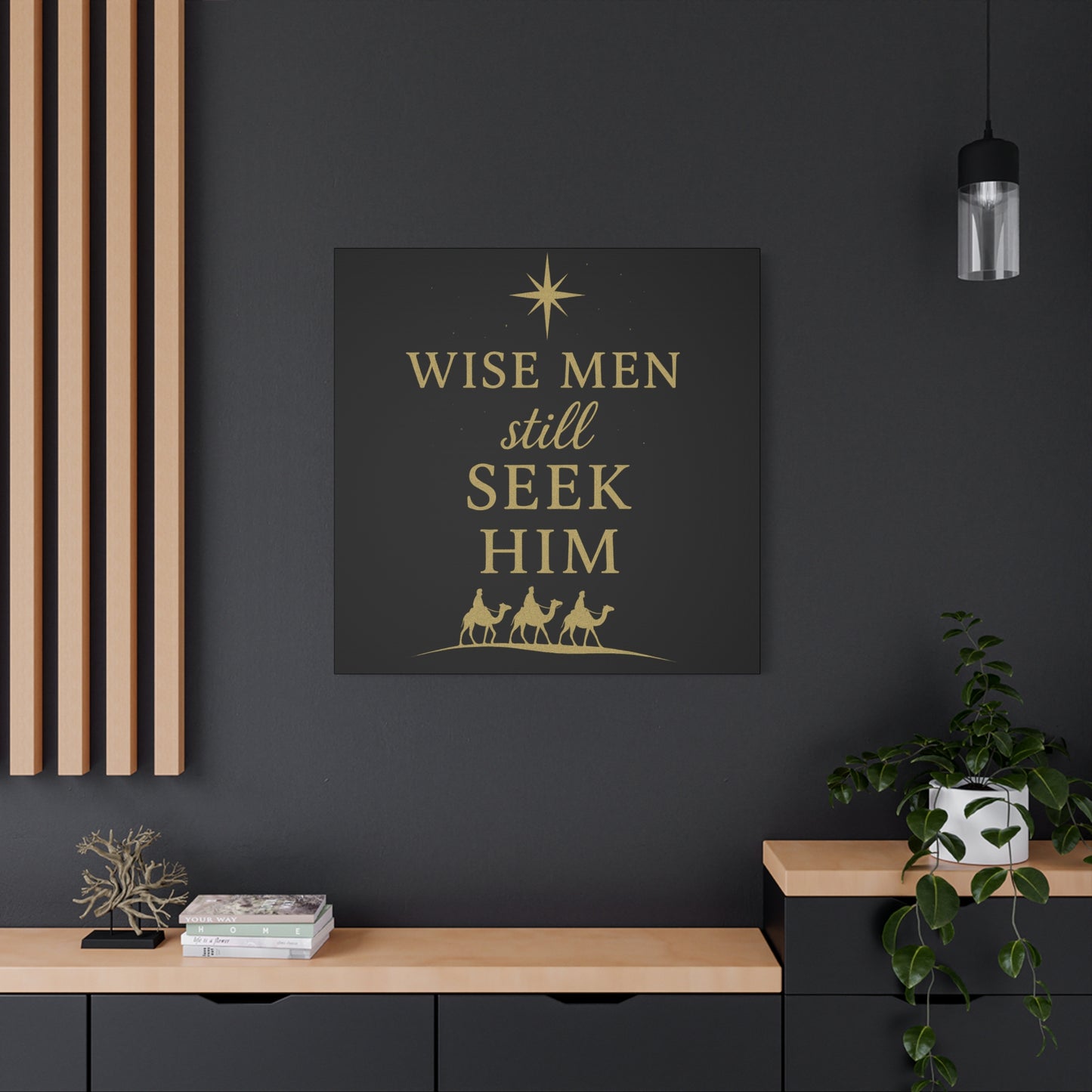 Canvas Wall Art - "Wise Men Still Seek Him" Gold Nativity Print