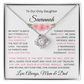 To Our Daughter(s) — Beautiful Love Knot Necklace & PERSONALIZED Heartwarming Message from Mom & Dad (Only, First-Born, Second, Third, Fourth, Fifth, or Twins)