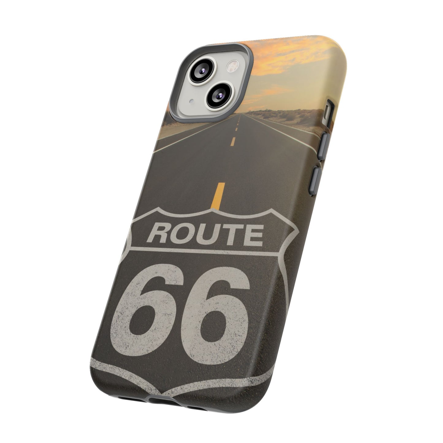 Phone Case iPhone 16/15/14 - Vintage Route 66 Tough Case