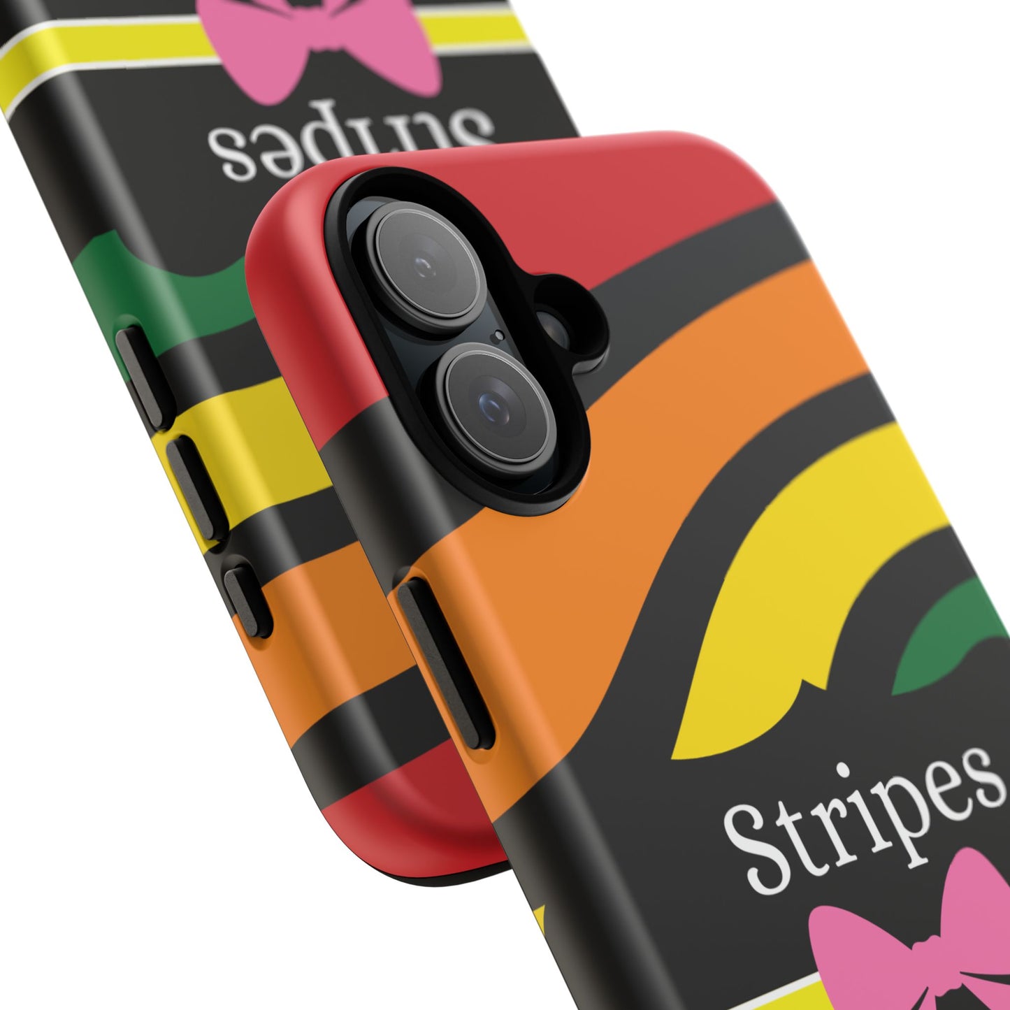 Phone Case iPhone 16/15/14 - Wavy Vivid Stripes & Swipes Tough Case