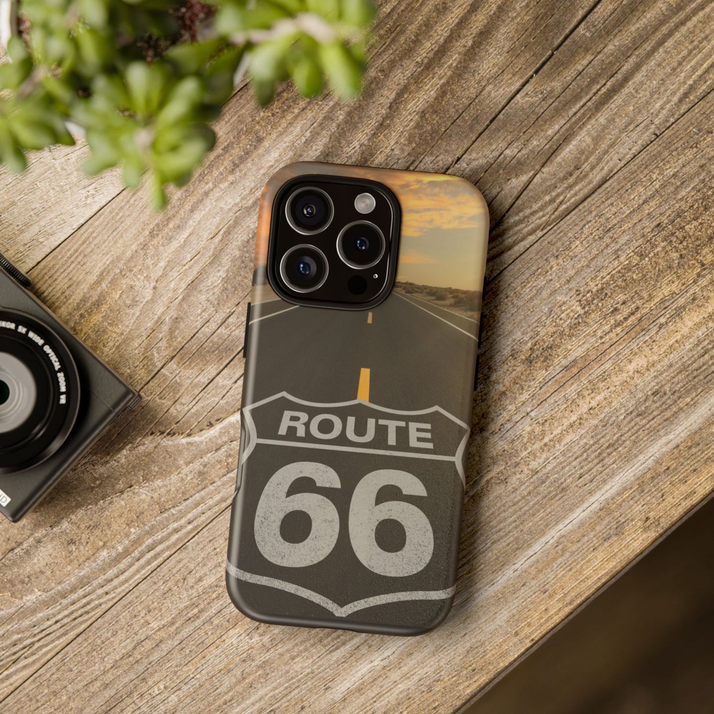 Phone Case iPhone 16/15/14 - Vintage Route 66 Tough Case